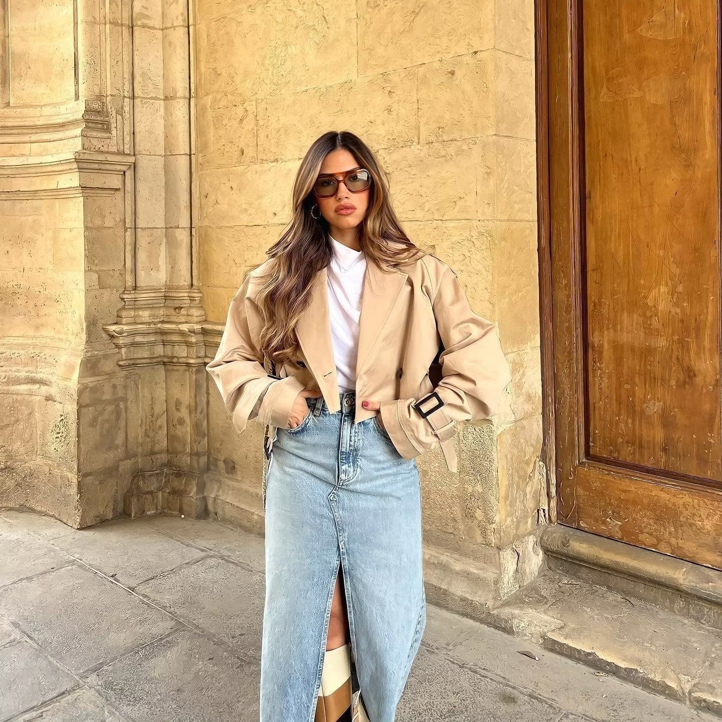 Cropped Trench Coat