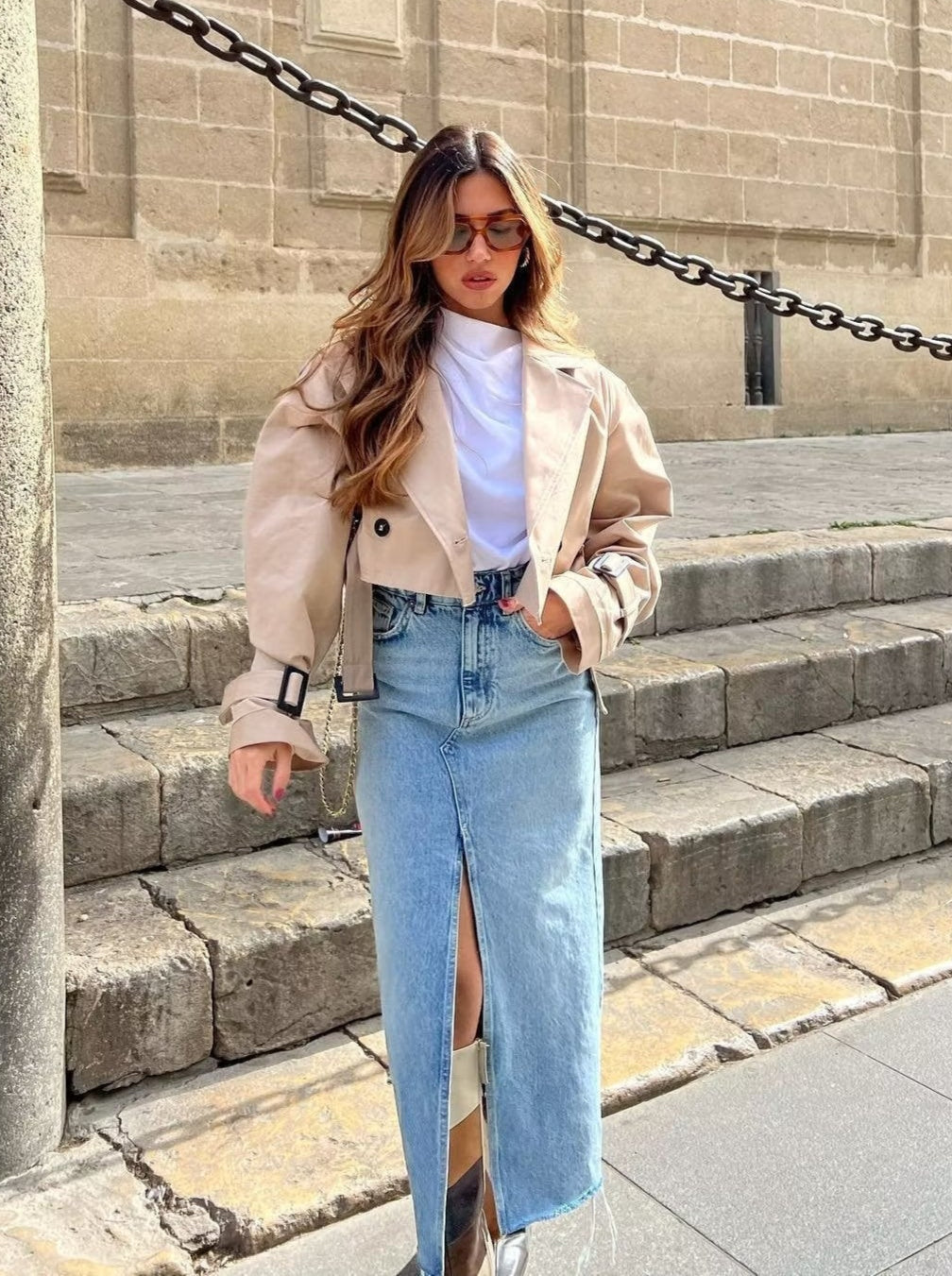 Cropped Trench Coat